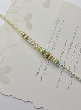 四股辫双色酒窝结手绳可穿小孔珠子小孔饰品超细手绳