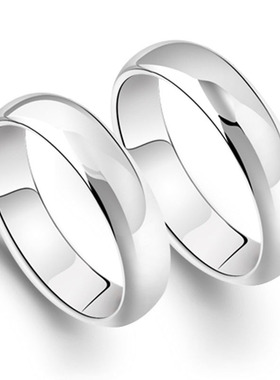 大码正品银戒指925纯银码光面