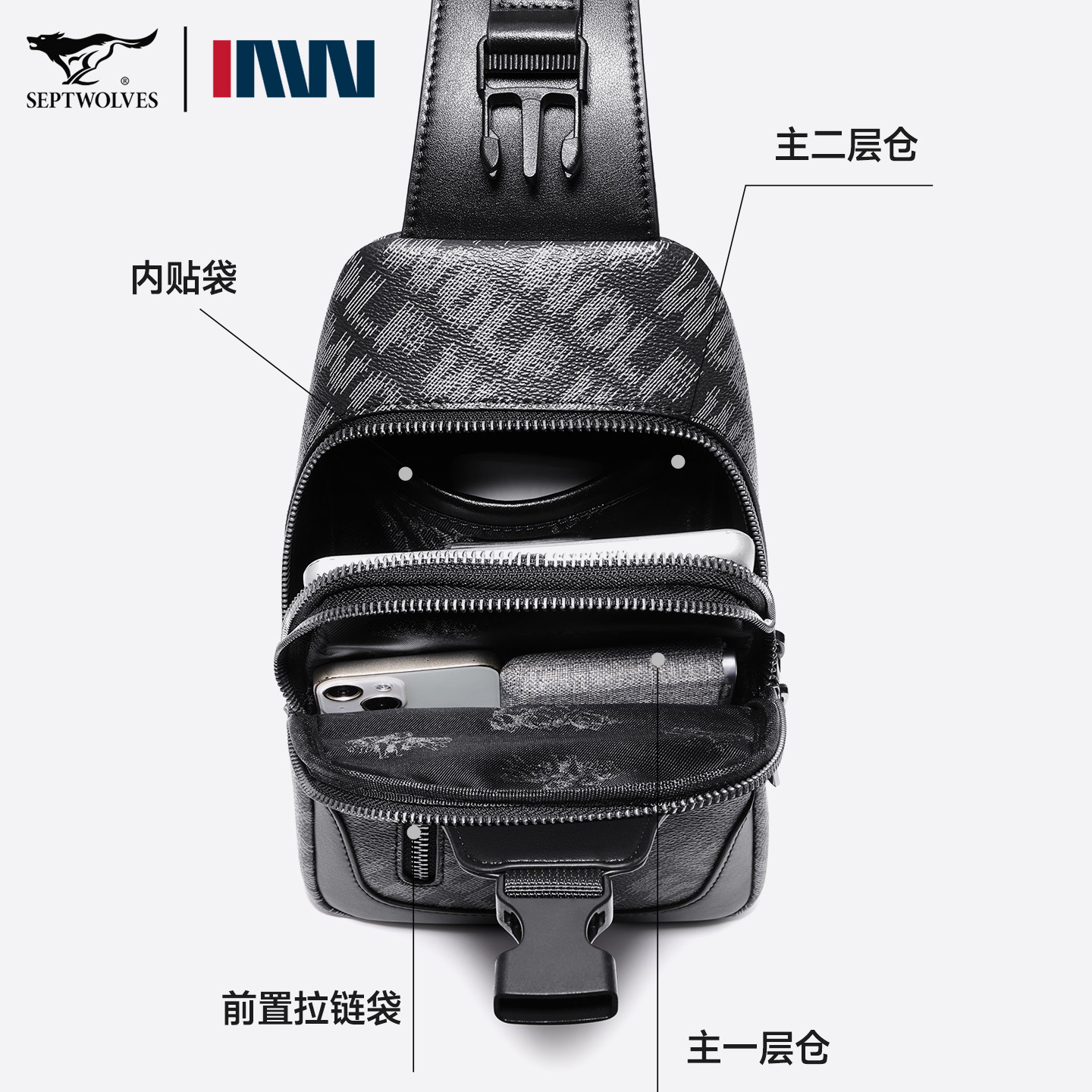 七匹狼胸包单肩包小背包斜挎包手机小包挎包跑步胸前包外出便携包,淘宝优惠券,粉丝福利购,淘宝优惠卷