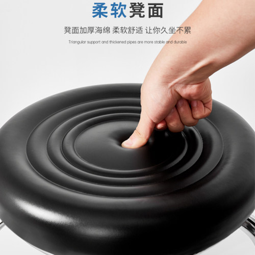 滑轮凳子家用圆凳带轮美缝带娃凳学步软座矮凳小板凳移动靠背椅子 - 图0