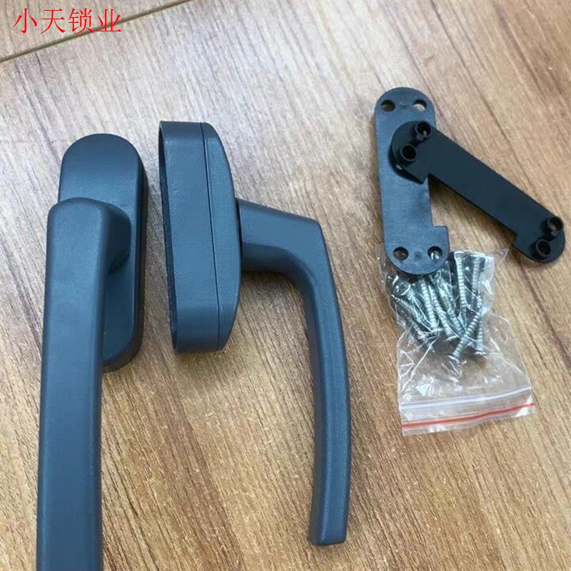 老式50型铝合金窗户把手两点锁平开窗断桥铝门窗配件传动执手拉. - 图0