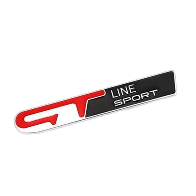 gtline车贴 GT LINE SPORT车标金属适用于起亚雷诺标致尾标改装-图0