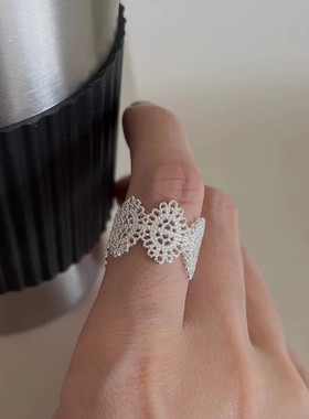 蕾丝戒指女小众设计纯银高级感