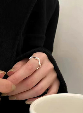 纯银开口戒指女小众高级