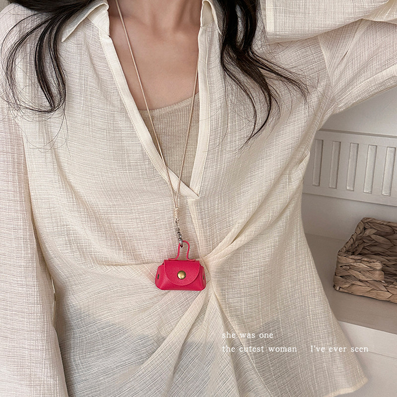 多巴胺pu皮质零钱包包项链女小众挂脖配饰长款吊坠锁骨卫衣毛衣链,淘宝优惠券,粉丝福利购,淘宝优惠卷