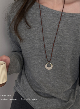 小众设计感圆形吊坠项链毛衣链