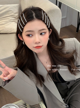 Jennie水钻一字发卡碎发夹