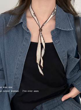 波西米亚丝巾串珠项链毛衣链配饰