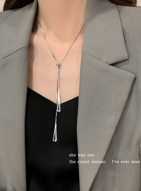 秋冬百搭三角流苏项链女2024新款