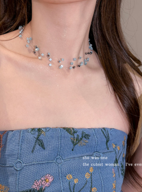 彩色串珠项链女夏日多巴胺锁骨链