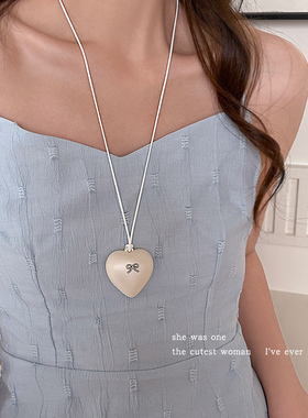 欧若风ins蝴蝶结爱心吊坠项链女