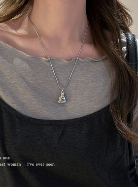 设计感小钱袋子吊坠项链女锁骨链