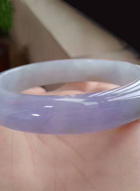 缅甸老坑玉镯翡翠手镯子女冰糯种紫罗兰玉镯子飘绿贵妃镯女窄宽款