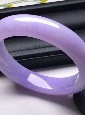 老坑处理翡翠手镯糯紫罗兰手镯冰种紫色玉手镯少女款飘花春彩玉镯