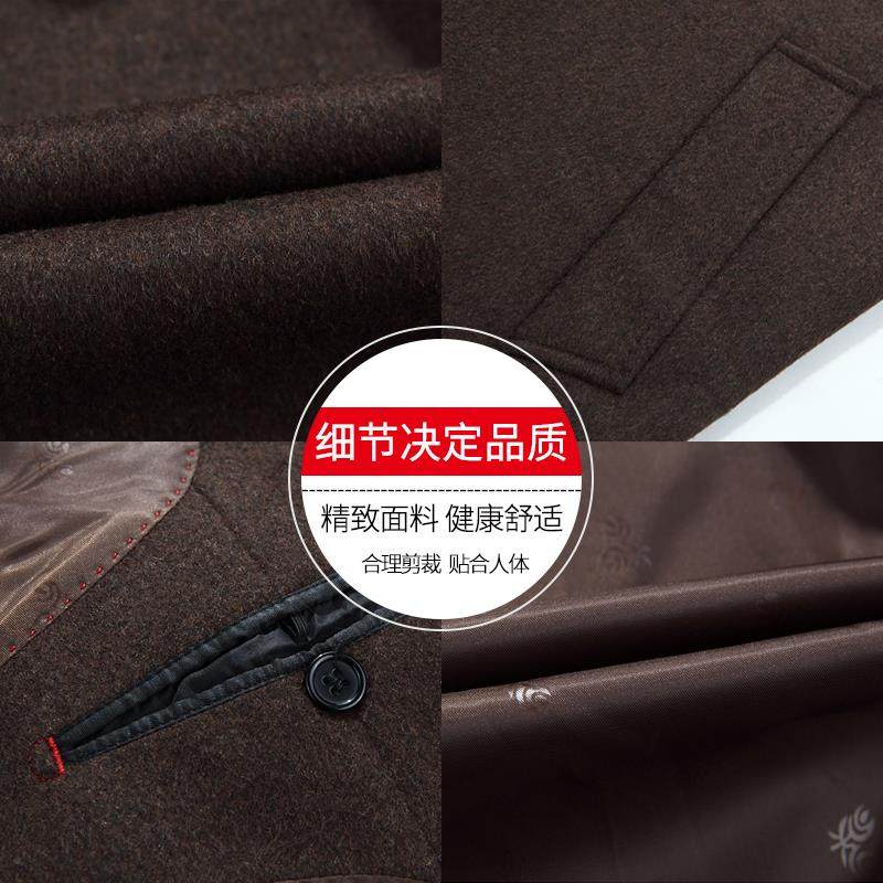 秋冬款中老年羊毛呢大衣男加厚过膝长款中年风衣男装呢外套爸爸装,淘宝优惠券,粉丝福利购,淘宝优惠卷