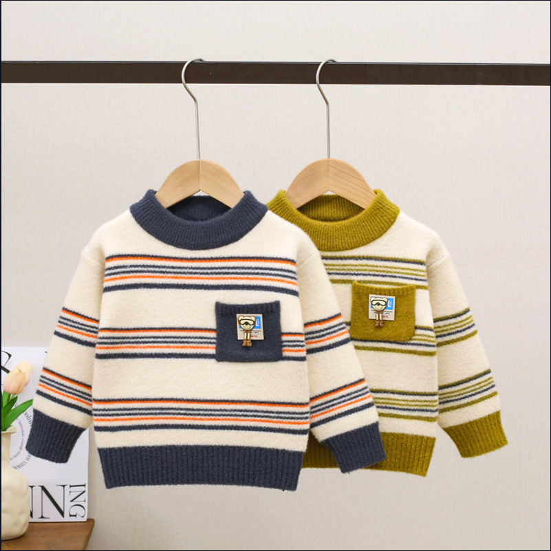 儿童毛衣男童加厚洋气新款针织衫2025秋冬爆款中小童加绒加厚毛衣 - 图3
