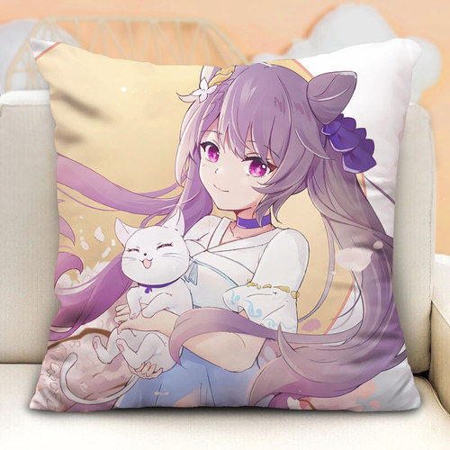 刻晴抱枕原神枕头周边枕芯二次元定做玩偶睡觉床上头diy定制靠垫 - 图1