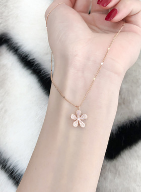 幸运四叶草项链锁骨链