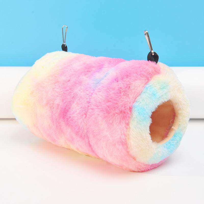 小宠过冬棉窝松鼠蜜袋鼯吊床花枝鼠鹦鹉彩色保暖毛绒隧道直筒吊窝,淘宝优惠券,粉丝福利购,淘宝优惠卷