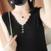 Loose ice silk knitted suspender vest sleeveless and elegant