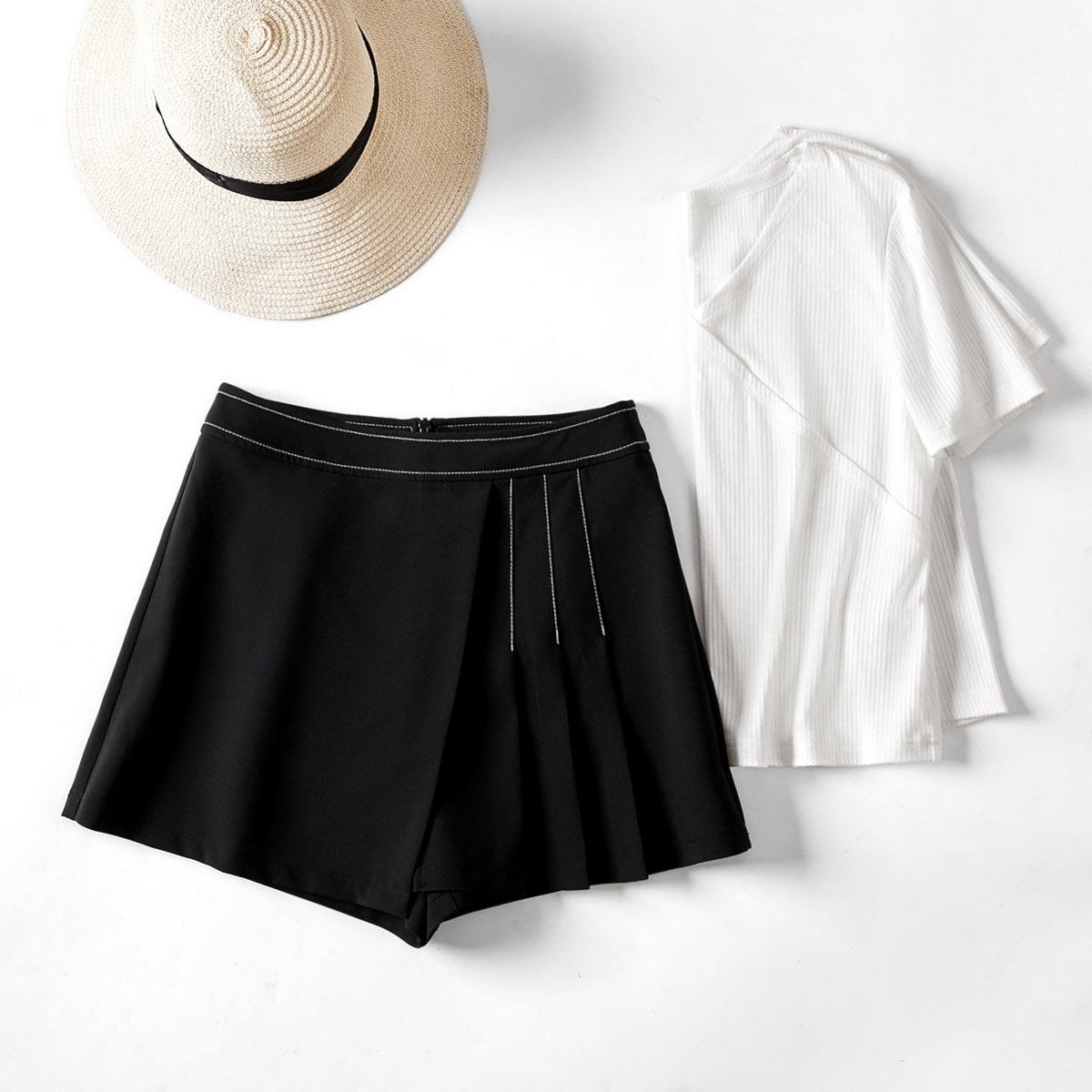 米莱达不规则百褶裙2020夏装休闲裤 米莱达休闲裤