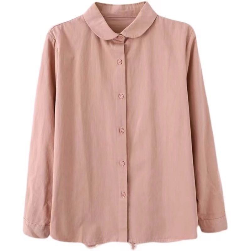 清仓特价~小众别致上衣复古文艺衬衫女长袖休闲娃娃领棉麻衬衣秋,淘宝优惠券,粉丝福利购,淘宝优惠卷