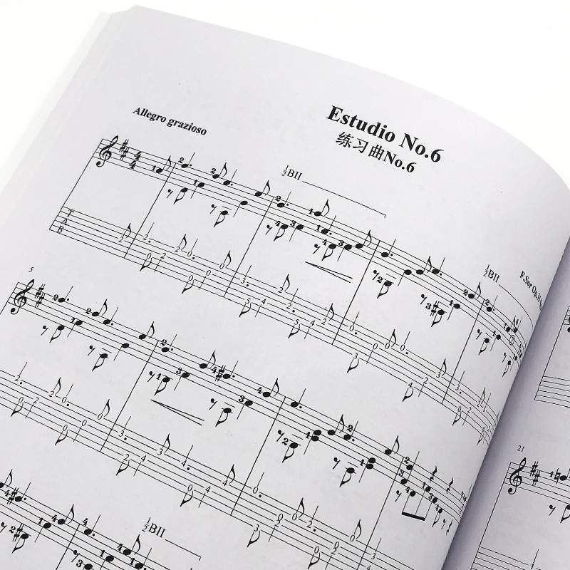 从零开始学古典吉他卡尔卡西古典吉他教程六线谱古典吉他谱大全古典吉他名曲大全曲谱五六线谱对照古典吉他教材书籍