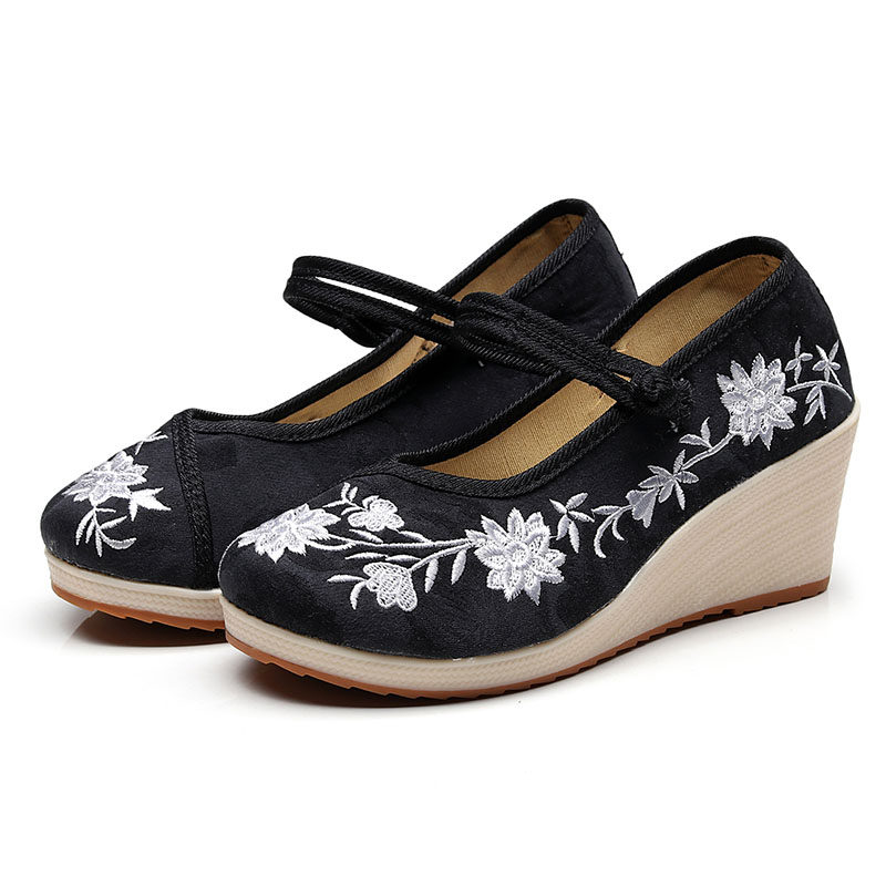禅意鞋子牛筋底复古中国风民族风高跟女绣花鞋北京布鞋旗袍汉服鞋,淘宝优惠券,粉丝福利购,淘宝优惠卷