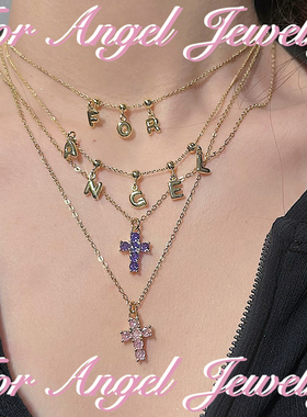 泡泡字英语字母名字定制镀金项链