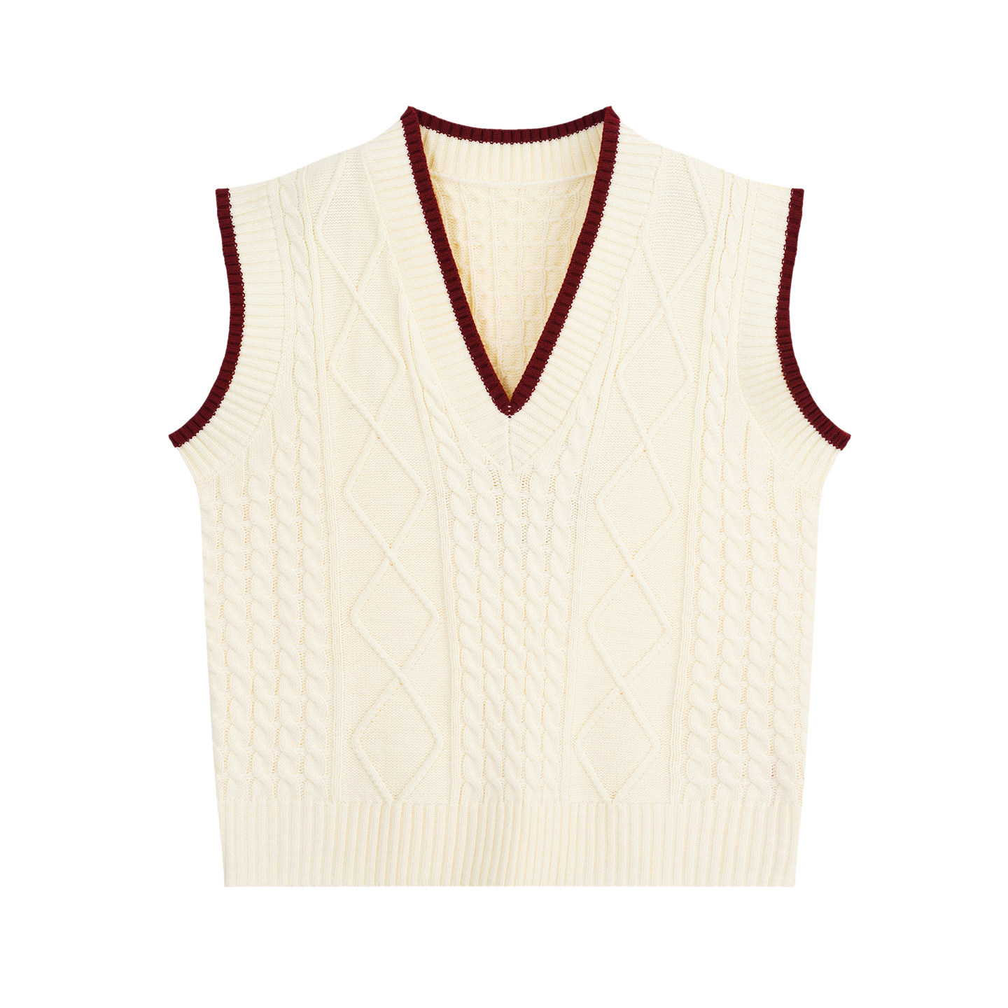 YUZI 鱼子撞色麻花毛衣马甲特大码女装胖mm学院风宽松显瘦百搭,淘宝优惠券,粉丝福利购,淘宝优惠卷