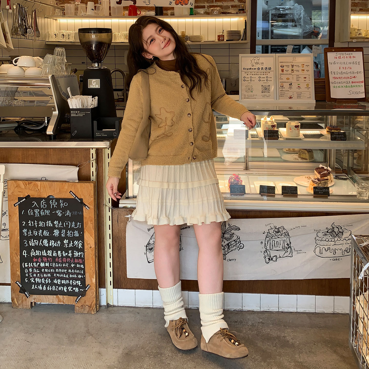 YUZI鱼子针织半身裙双层荷叶边立体波点高腰秋冬高级气质大码女装,淘宝优惠券,粉丝福利购,淘宝优惠卷