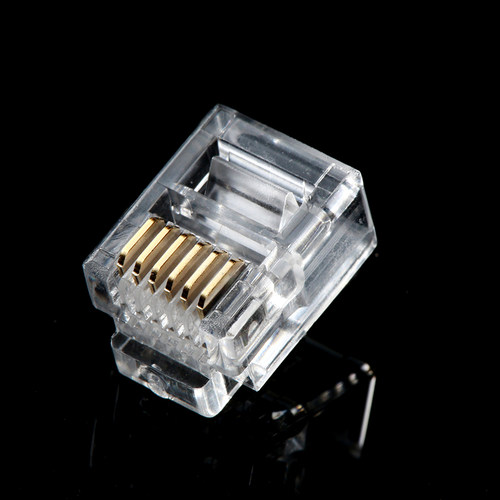 serpoo 镀金高品质电话水晶头6芯水晶头6P6C水晶头RJ11六芯电话头 - 图0