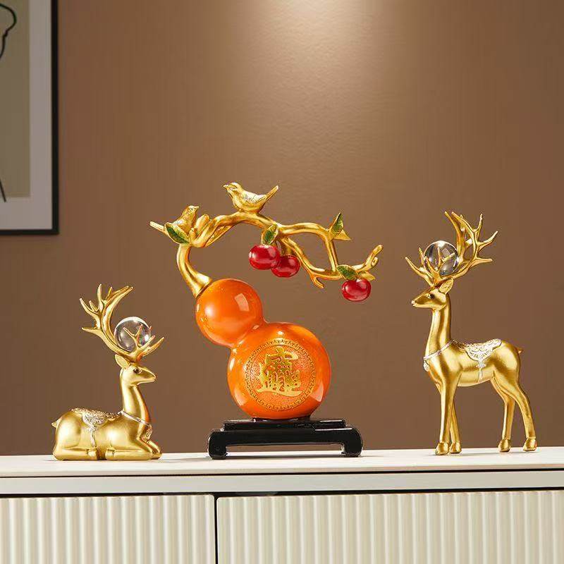 招财鹿葫芦摆件轻奢高档客厅玄关电视柜酒柜家居装饰乔迁新居礼品,淘宝优惠券,粉丝福利购,淘宝优惠卷