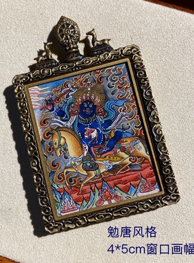 画布藏地手绘民族风吊坠吉祥天M