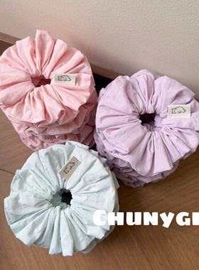 Chunygh原创自制高支纯棉纯色ins基础马卡龙色系简约大肠发圈