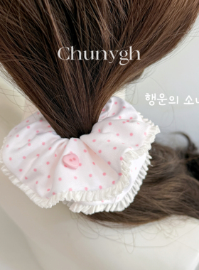 Chunygh原创自制纯棉针织波点手作大肠发圈温柔日常简约肠圈bm风