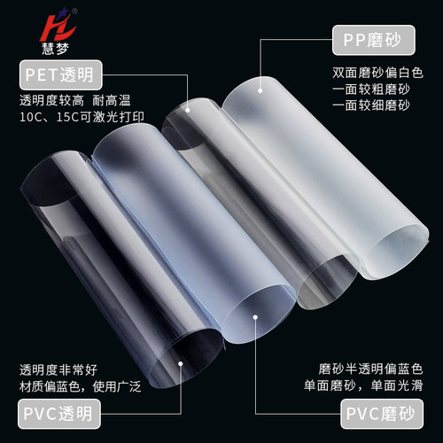 慧梦A4装订胶片塑料A3透明磨砂胶片激光打印封面PVC纸PET透明封皮PP装订封面耐高温防静电封面20张装订耗材 - 图2