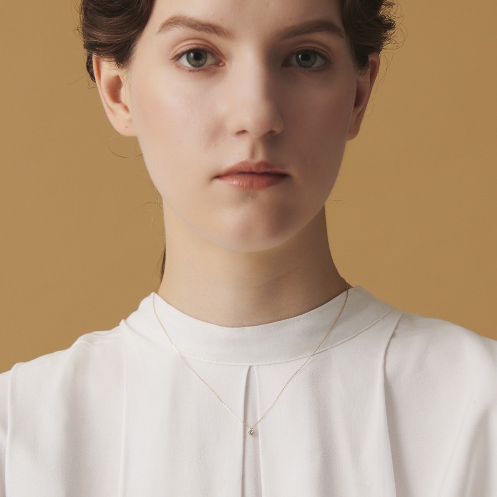 日系轻奢agete 经典奢华 单颗璀璨 三爪皇冠 莫桑钻 纯银项链耳钉 - 图0