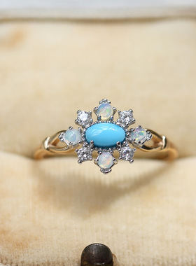 绿松石纯银女复古项链