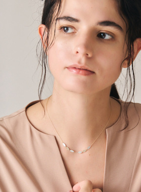 纯银树叶女复古雕花项链