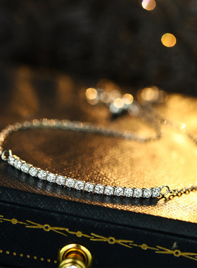 钻石联排手链纯银镀金高级感女