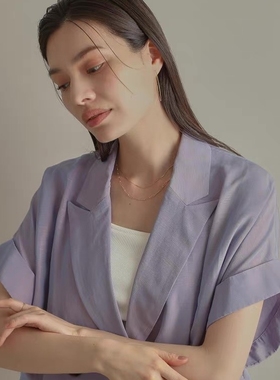 叠戴链条超闪纹理锁骨项链