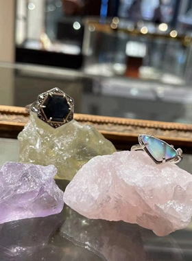 梦幻湖面戒指纯银波光粼粼女