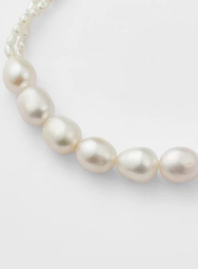 巴洛克天然淡水珍珠纯银镀金手链