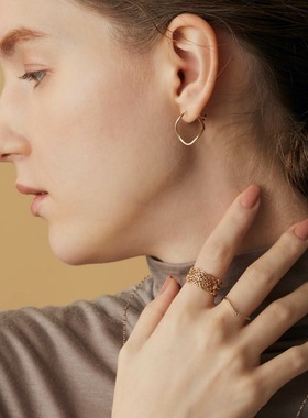 复古镂空蕾丝戒指纯银日系女