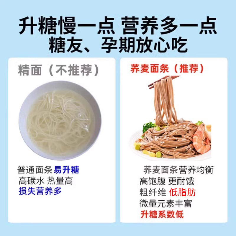 糖尿病人吃的荞麦面条食品粗粮控无糖精糖尿人主食友非旗舰店专用-图2