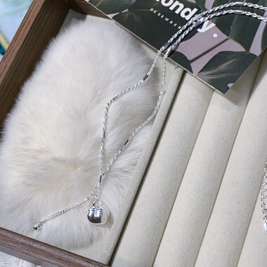 新款纯银饰品精致柿子项链女轻奢高级感法式工艺锁骨链礼物小众