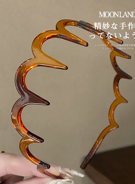 树脂高颅顶波浪发箍碎发整理神器长齿防滑洗脸专用头箍高弹力发卡