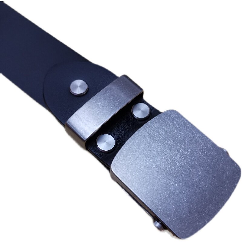 纯钛滚轴自动扣 防过敏外穿式休闲头层牛皮带钛合金男士腰带扣头 - 图3