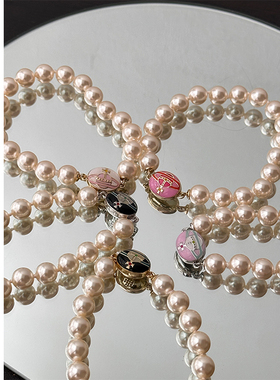 土星珍珠镶钻珐琅手链简约叠戴